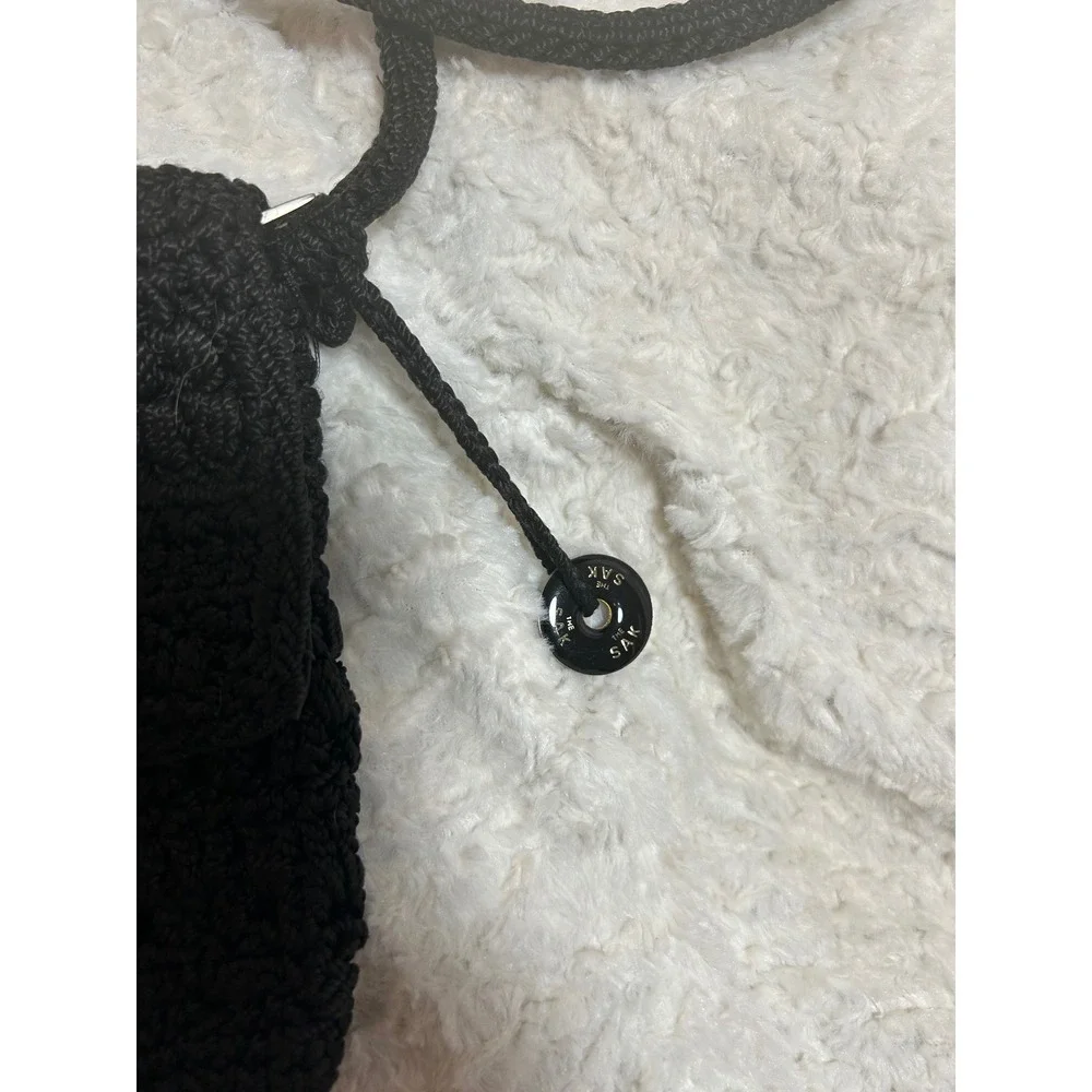 The Sak Black‎ Crochet Crossbody Bag Small Shoulder Purse With Tassel